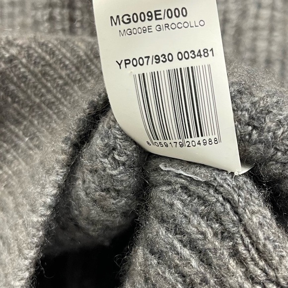 Eidos Waffle Knit Cashmere Crewneck Sweater Gray Men’s XL Made In Italy Luxury - Picture 9 of 13